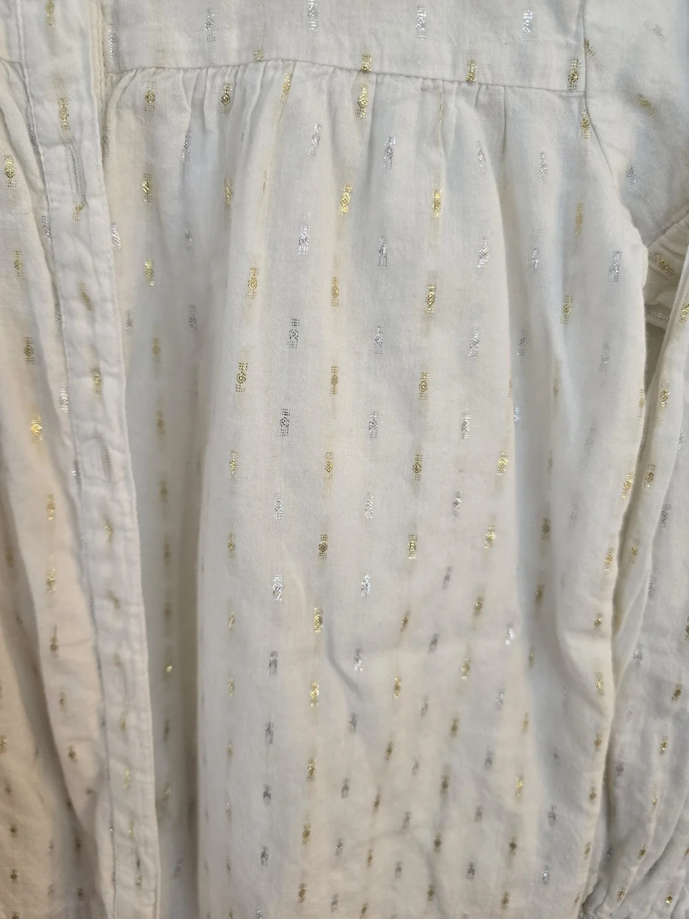 Gymboree Cream Button-Front Peasant Blouse